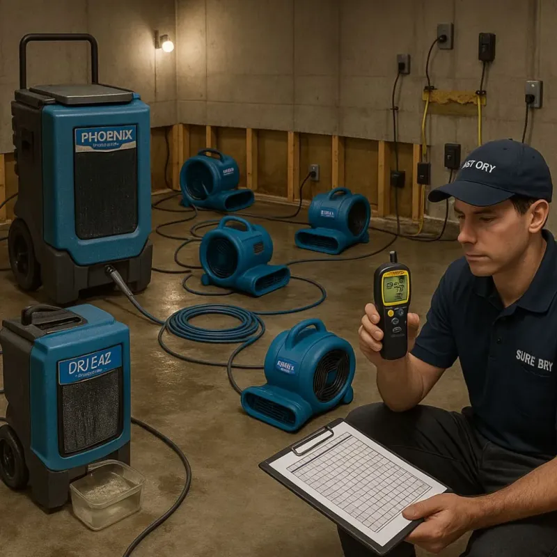 Structural Drying and Dehumidification process in Breckenridge, TX
